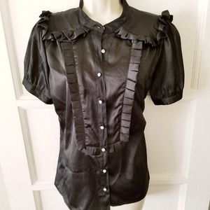 Black Ruffled Blouse